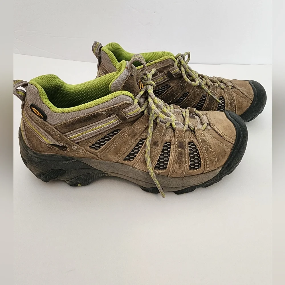 Keen Voyageur Brown Leather lace up hiking shoes SZ 6.5